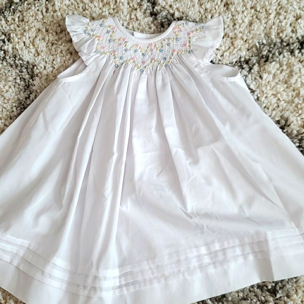 Luli & Me White Smocked Dress